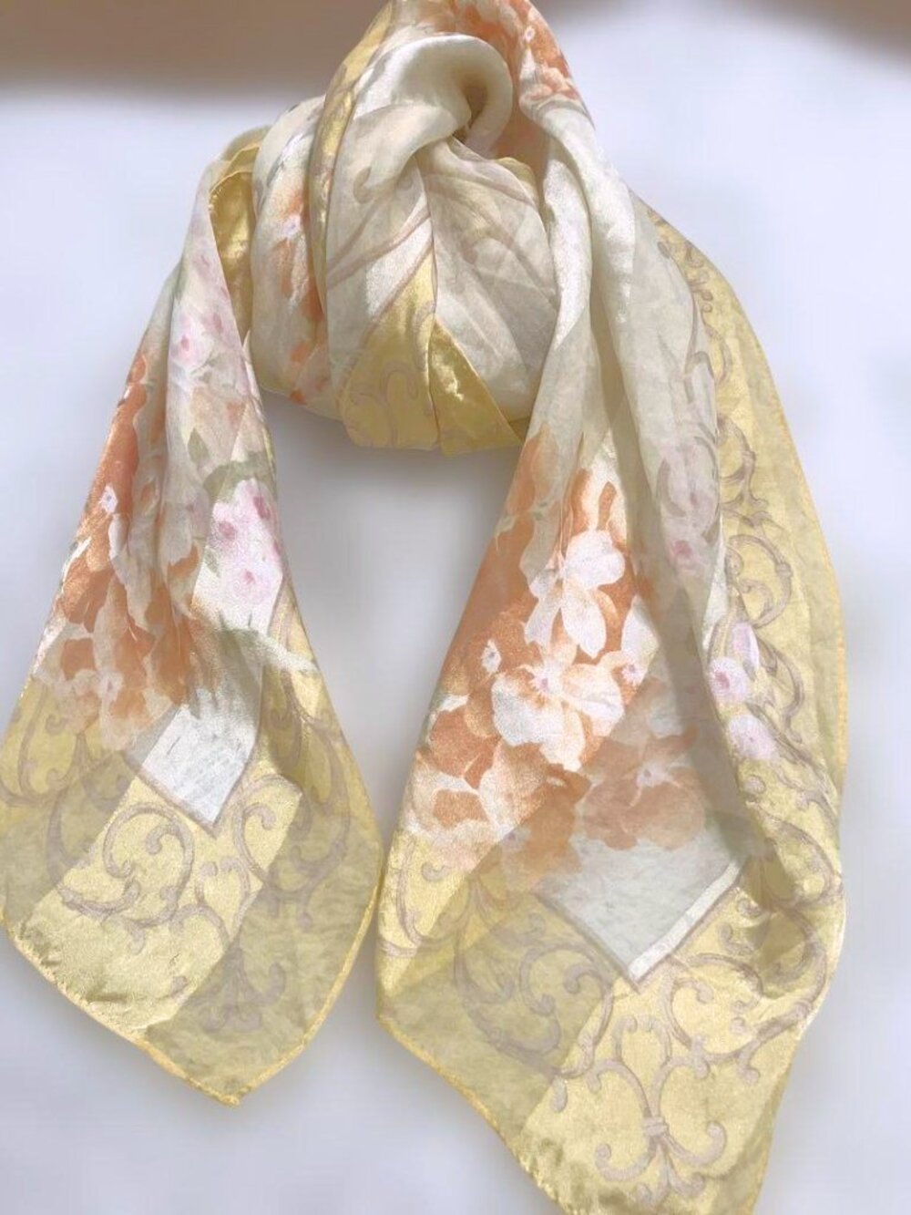Balmain silk floral scarf large 85cm EUC